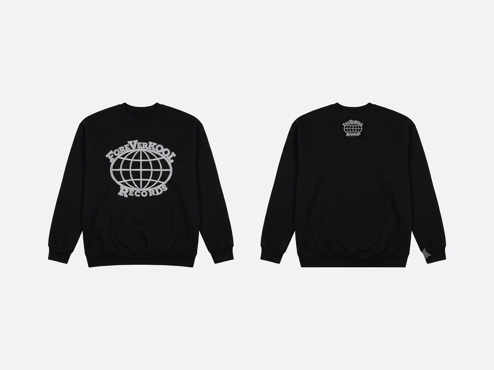 Label Logo Crew — Black and Chrome