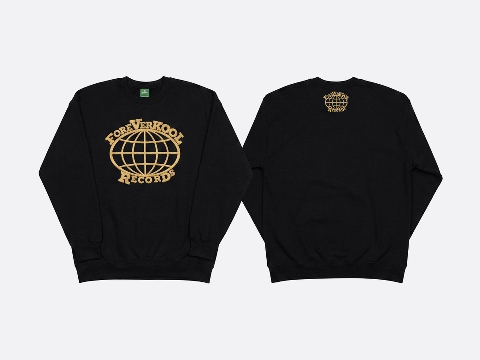 Label Logo Crew — Black and Gold